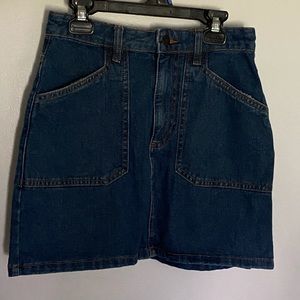 Blue denim skirt